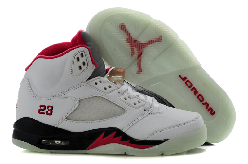 Cheap Air Jordan Shoes 5 Midnight White Black Red - Click Image to Close