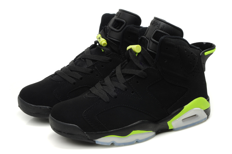 Cheap Air Jordan Shoes 6 Midnight Black White Green