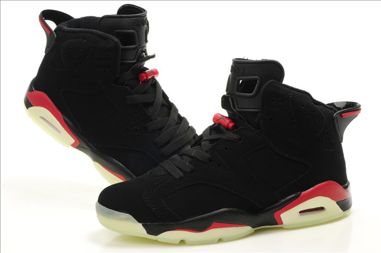 Cheap Air Jordan Shoes 6 Midnight Dark Black White Red