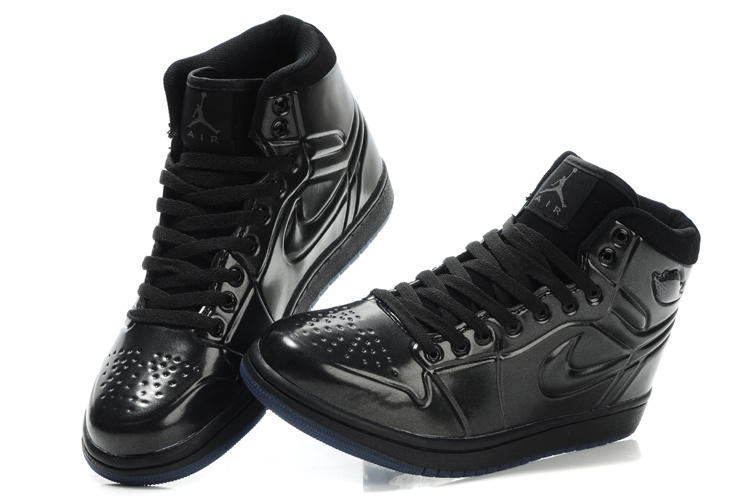 New Air Jordan 1 Shoes High Heel Black - Click Image to Close