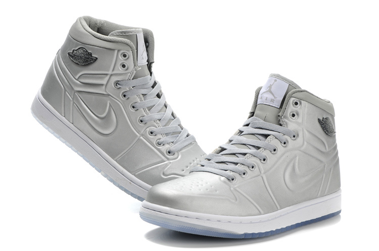 New Air Jordan 1 Shoes High Heel Grey - Click Image to Close