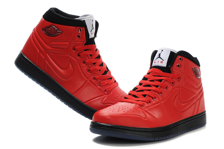 New Air Jordan 1 Shoes High Heel Red Black - Click Image to Close