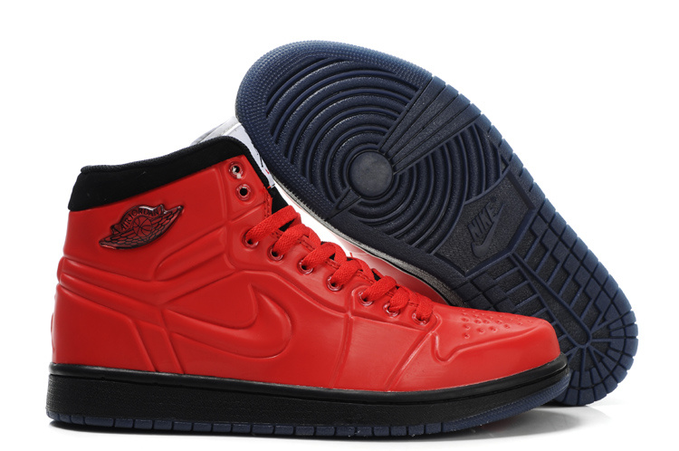New Air Jordan 1 Shoes High Heel Red Black - Click Image to Close
