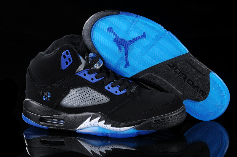 New Air Jordan Shoes 5 Black Blue White